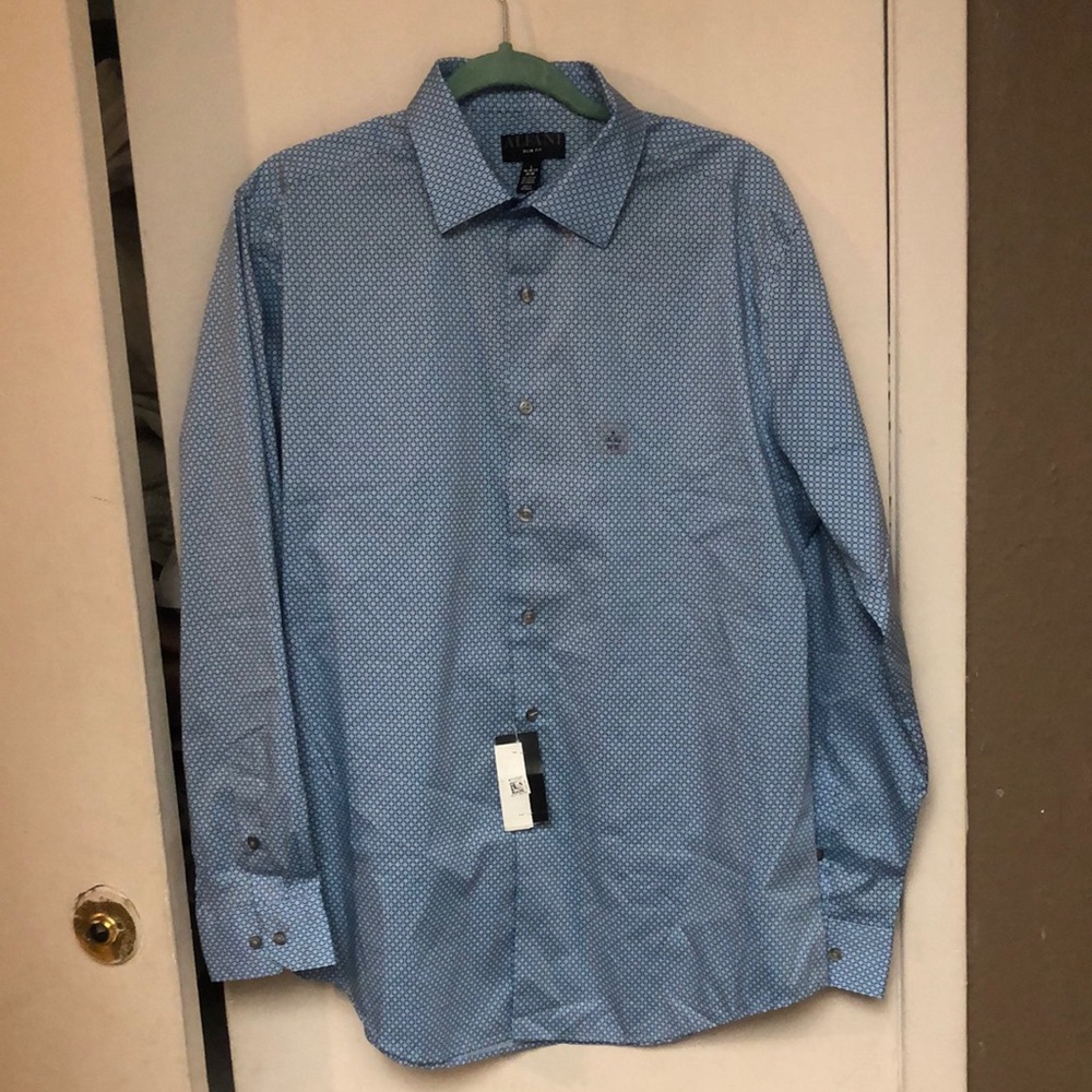 ALFANY slim Fit Blue Patterned Men's Shirt